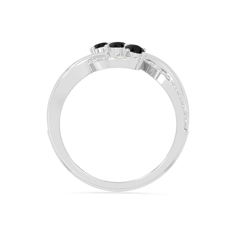 natural black onyx infinity promise rings in sterling silver 