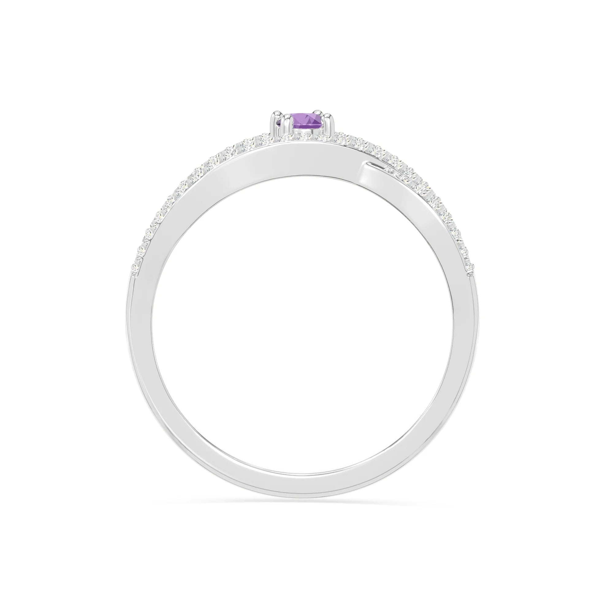 natural amethyst promise rings in sterling silver 