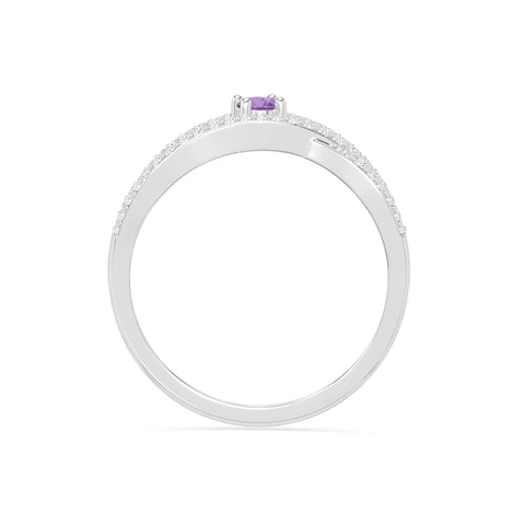natural amethyst promise rings in sterling silver 
