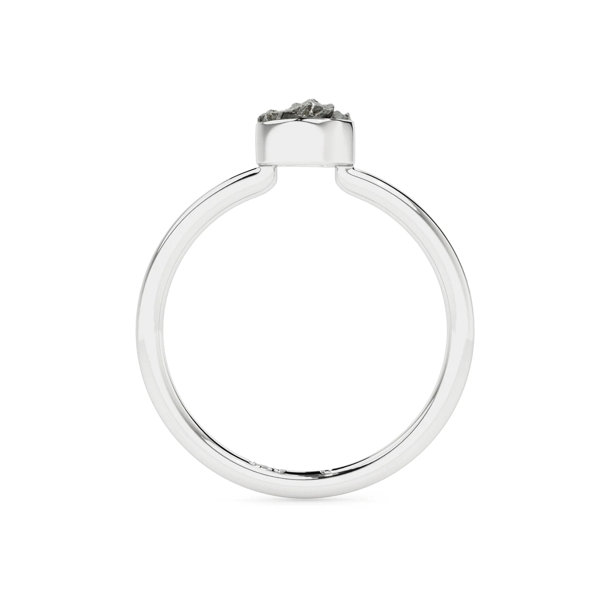 meteorite rough shape stackable bezel-set ring