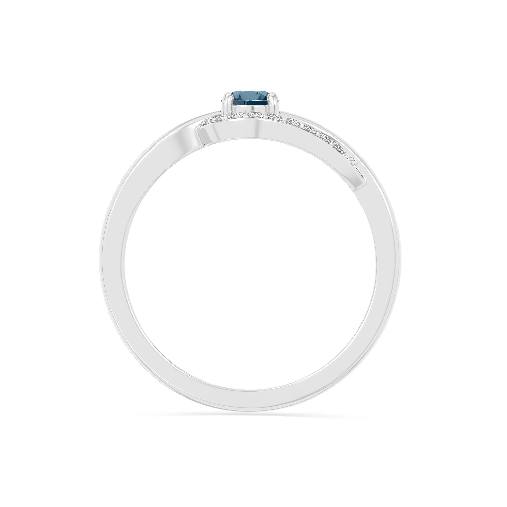 natural london blue topaz infinity solitaire rings in sterling silver 