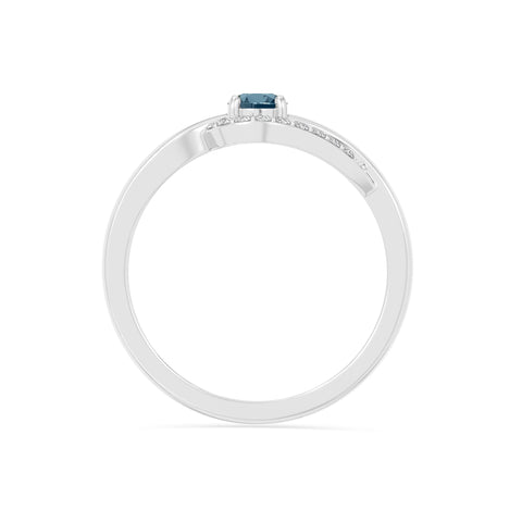 natural london blue topaz infinity solitaire rings in sterling silver 