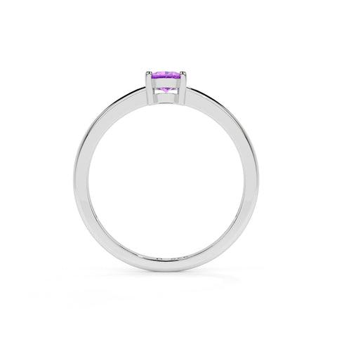 amethyst oval cut stackable prong-set ring