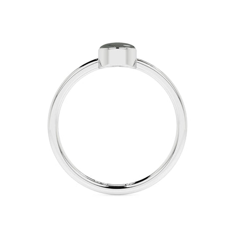labradorite oval cab stackable bezel-set ring
