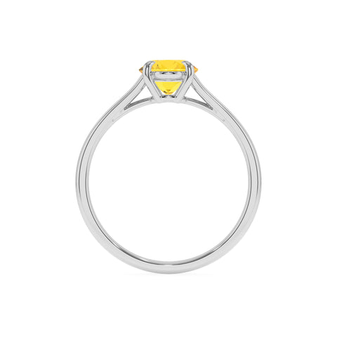 lab grown yellow sapphire oval solitaire engagement ring