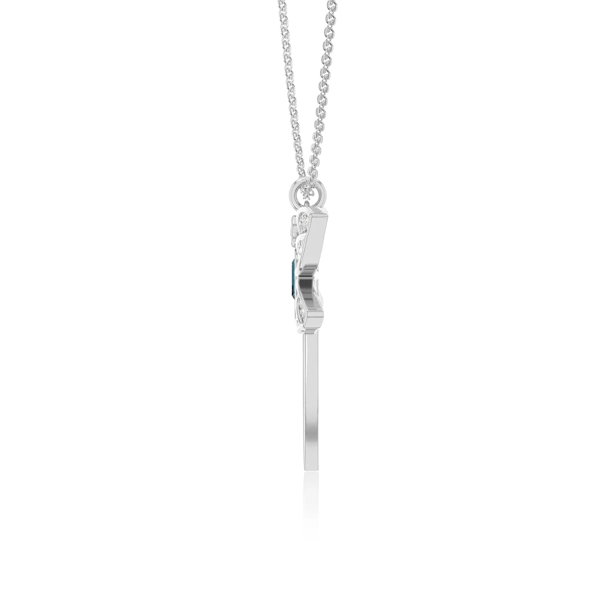 natural london-blue-topaz dragonfly necklaces in sterling silver 