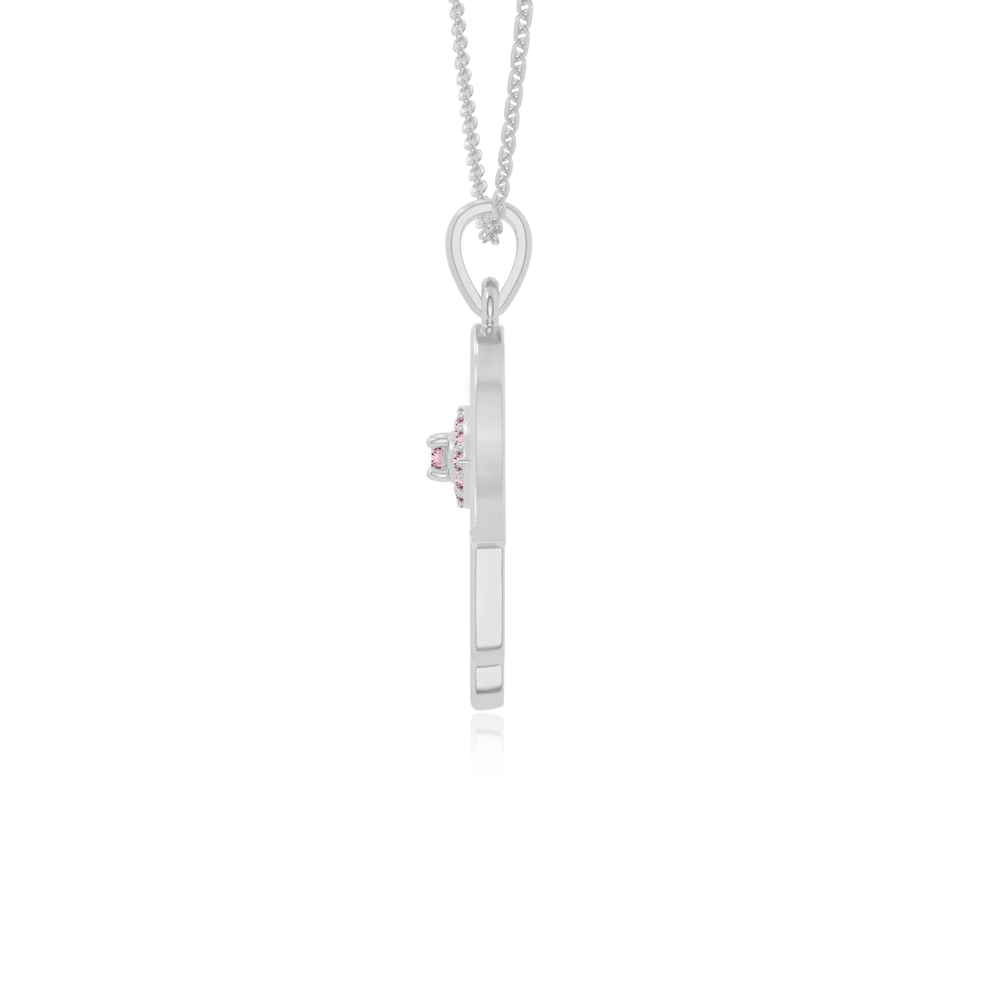 natural pink-tourmaline evil eye hamsa hand necklaces in sterling silver 