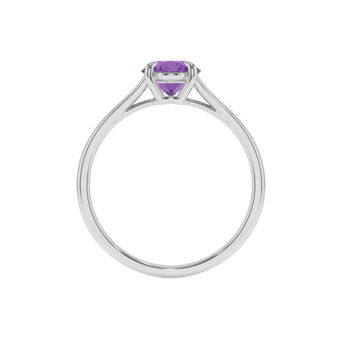 lab grown amethyst oval solitaire engagement ring