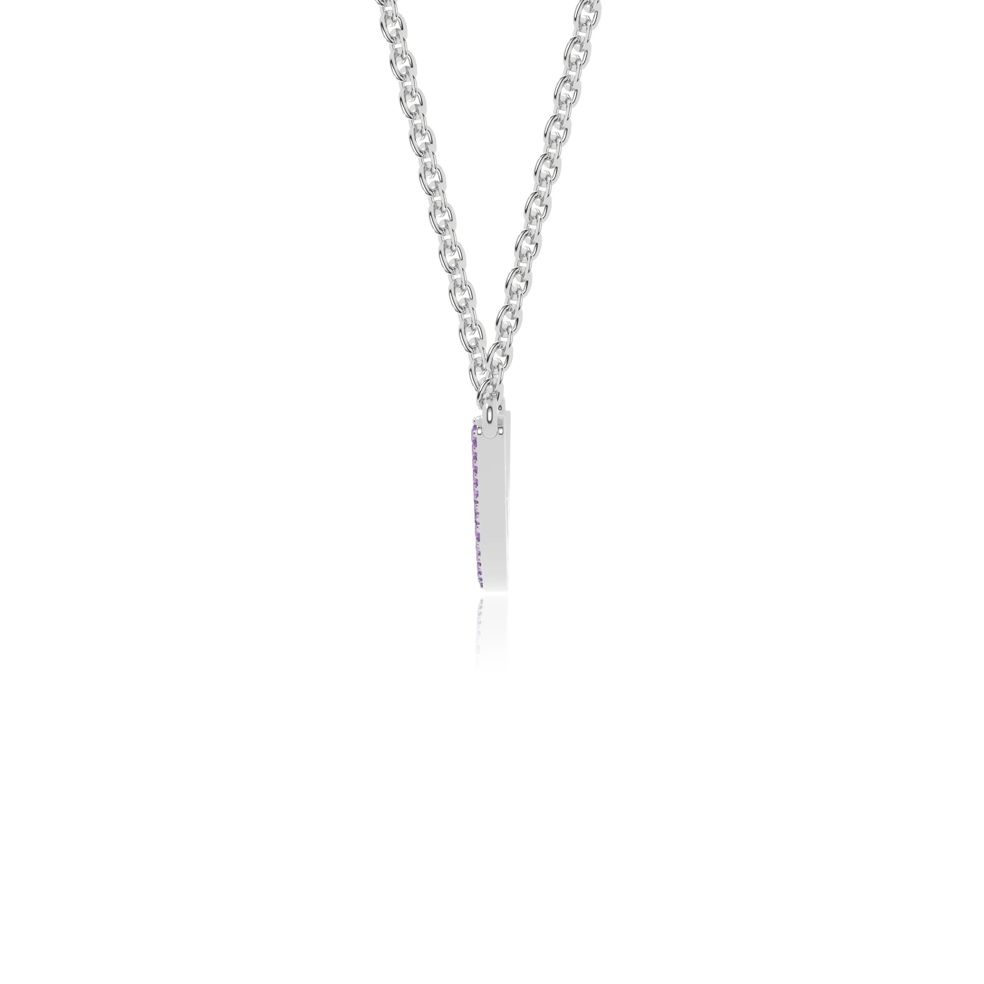 natural amethyst bypass curved bar necklaces in sterling silver 