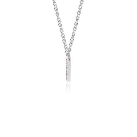 natural amethyst bypass curved bar necklaces in sterling silver 