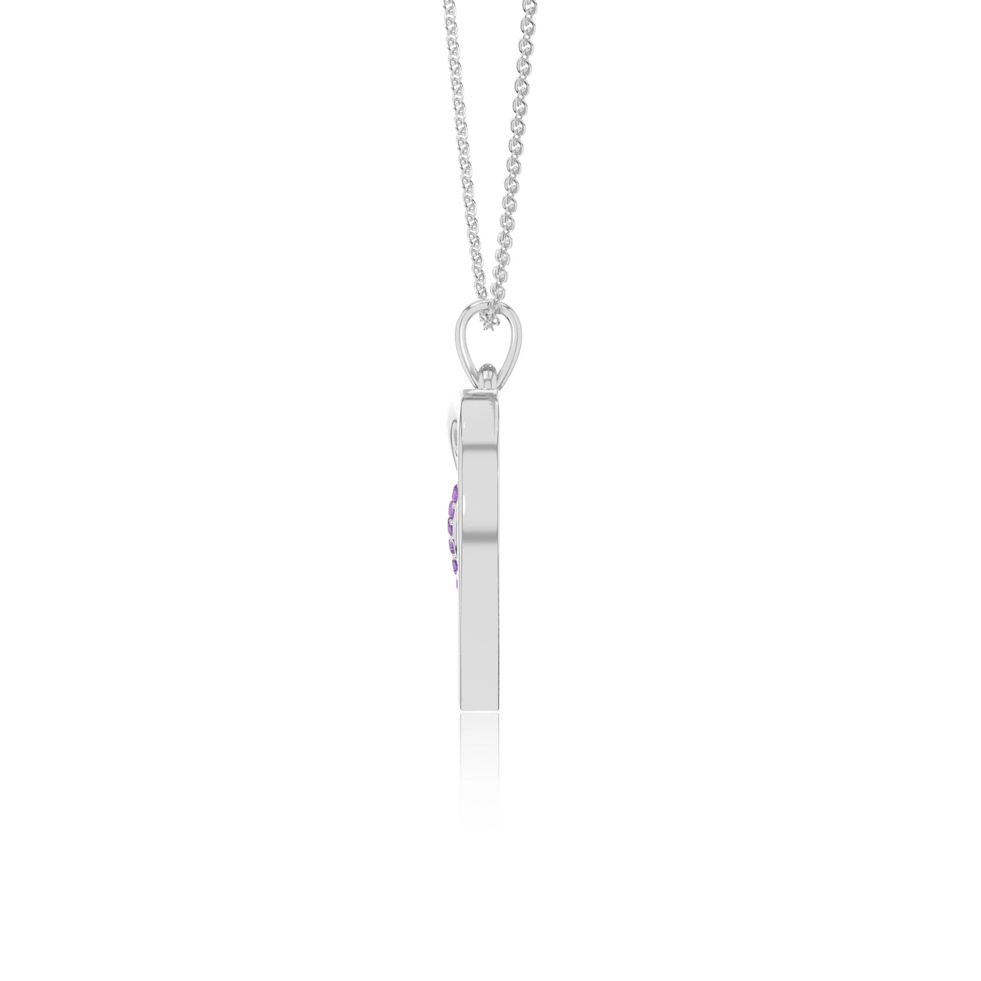 natural amethyst infinity heart necklaces in sterling silver 