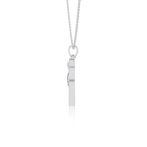natural amethyst infinity heart necklaces in sterling silver 