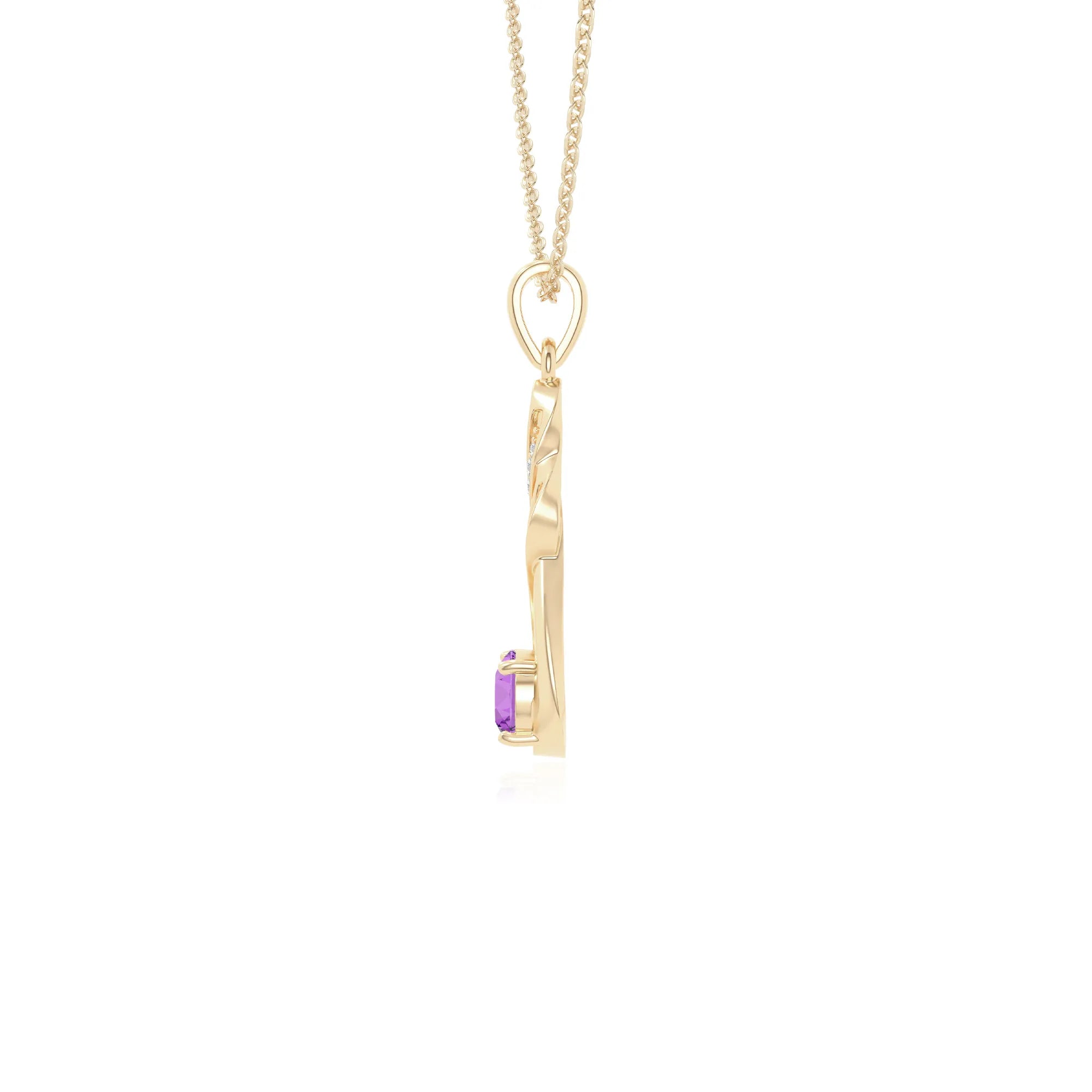 natural amethyst infinity necklaces in yellow gold vermeil 