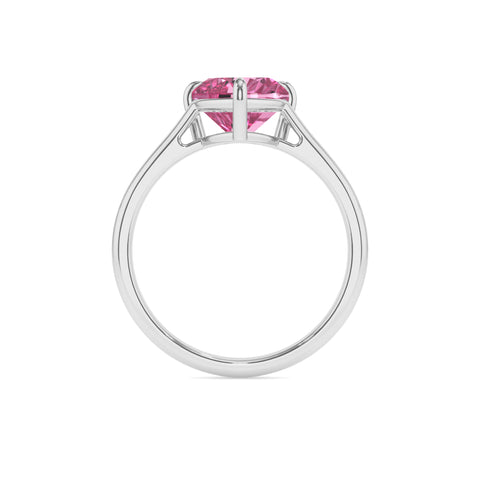 lab grown pink sapphire heart solitaire engagement ring