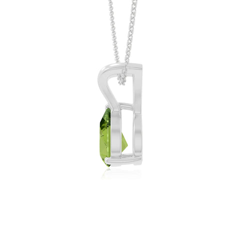peridot v-bale solitaire necklaces in sterling silver 