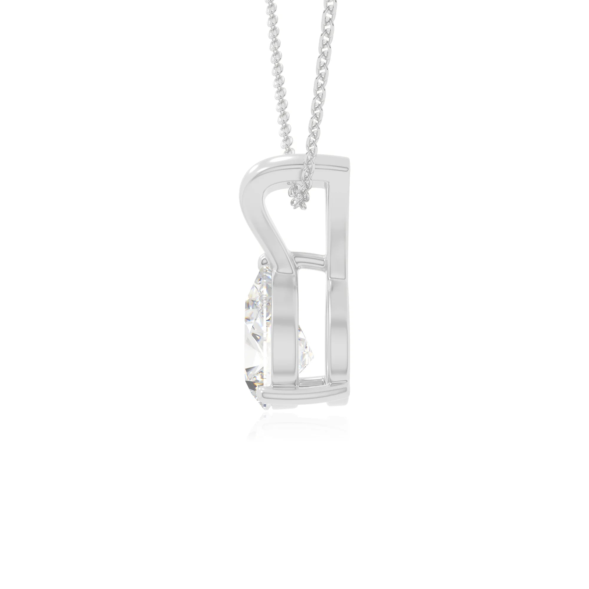 moissanite v-bale solitaire necklaces in sterling silver 