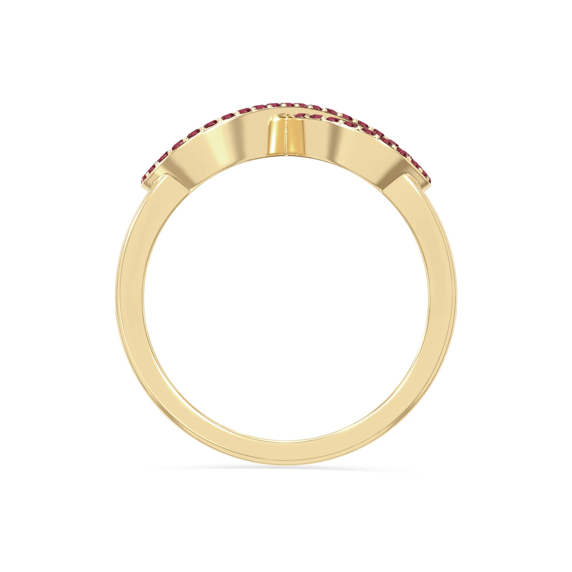 natural ruby infinity promise rings in yellow gold vermeil
