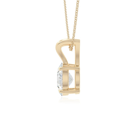 moissanite v-bale solitaire necklaces in yellow gold vermeil 