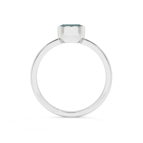 fluorite oval cut stackable bezel-set ring