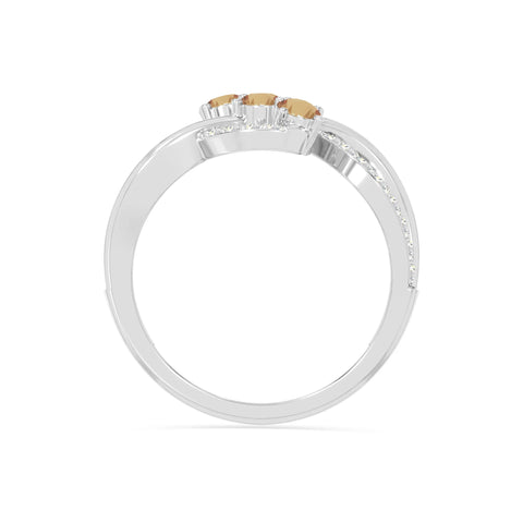 natural citrine infinity promise rings in sterling silver 