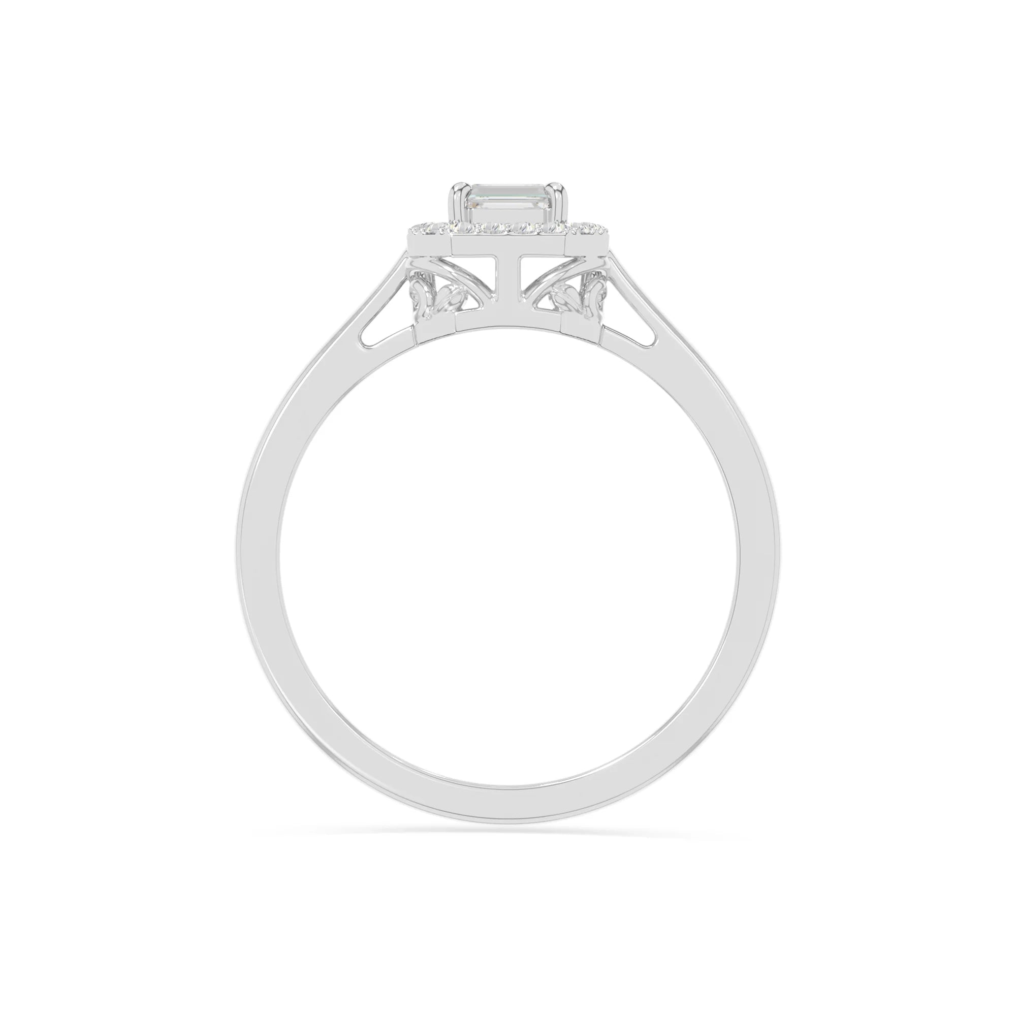 natural moissanite solitaire halo engagement rings in sterling silver 