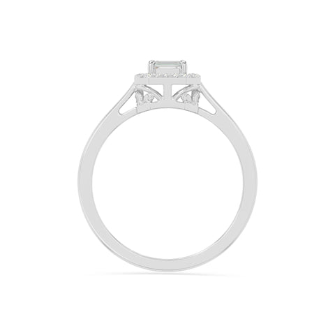 natural moissanite solitaire halo engagement rings in sterling silver 