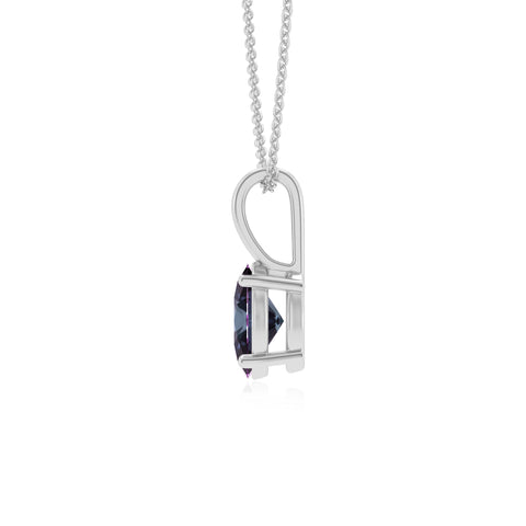 lab grown alexandrite oval shape solitaire pendant necklace