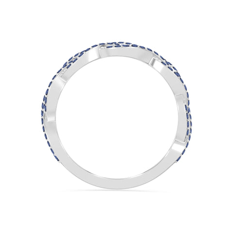 natural blue sapphire twisted braided wedding band rings in sterling silver 