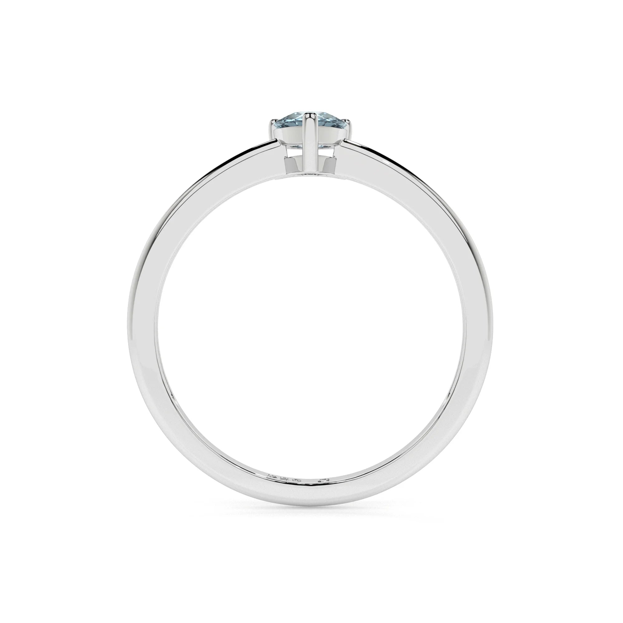 aquamarine pear cut stackable prong-set ring
