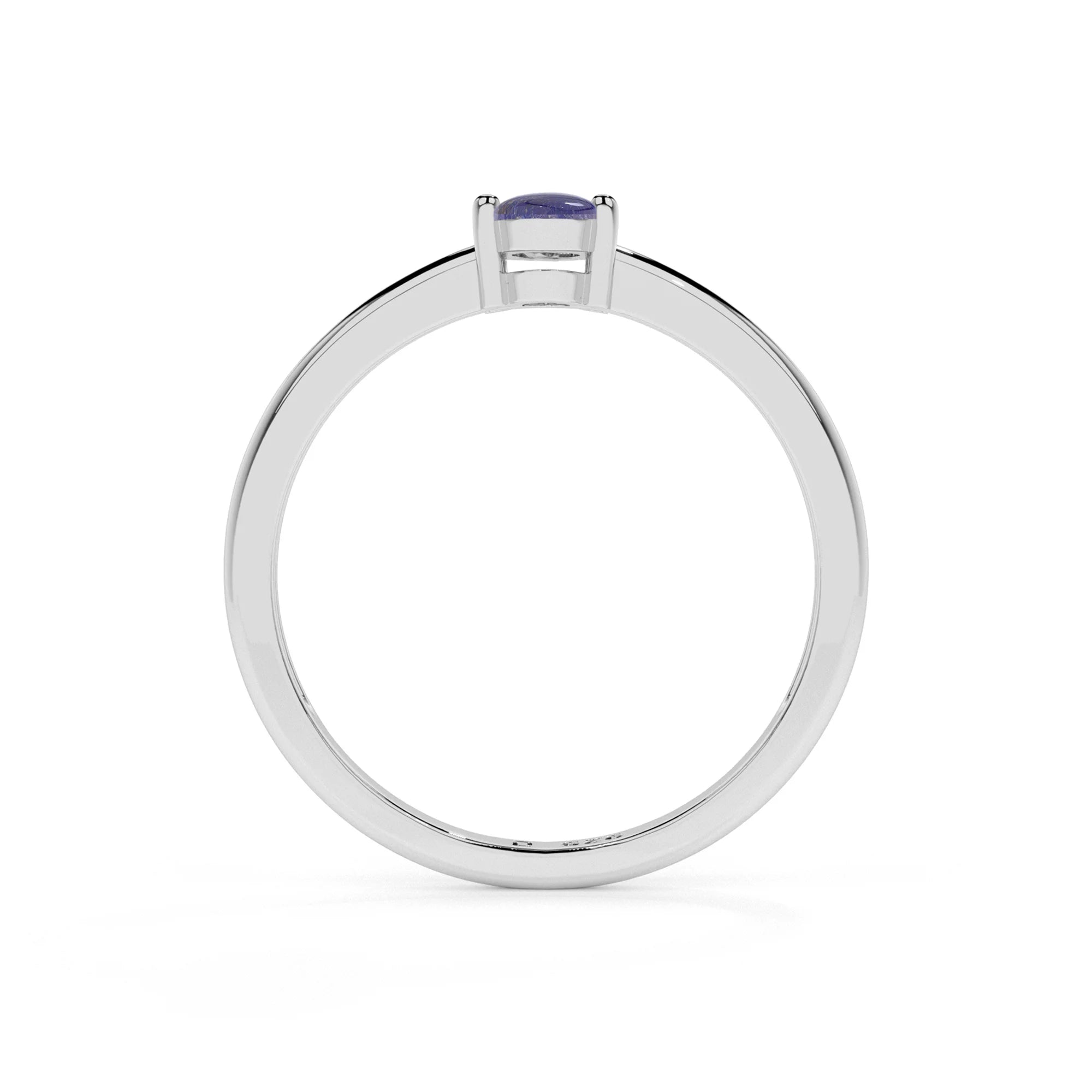 lapis lazuli oval cab stackable prong-set ring