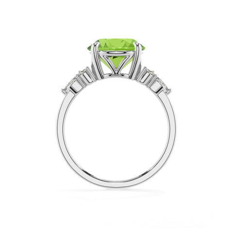 natural peridot round solitaire engagement ring