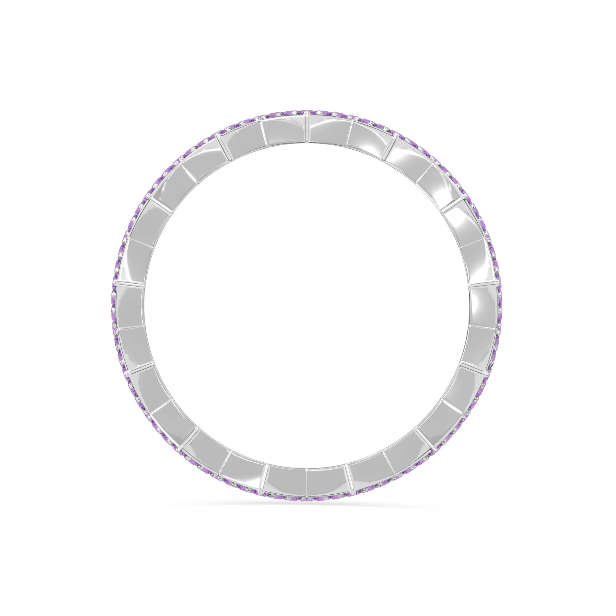 natural amethyst zig-zag wedding band rings in sterling silver 