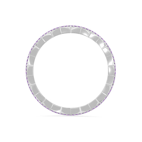 natural amethyst zig-zag wedding band rings in sterling silver 