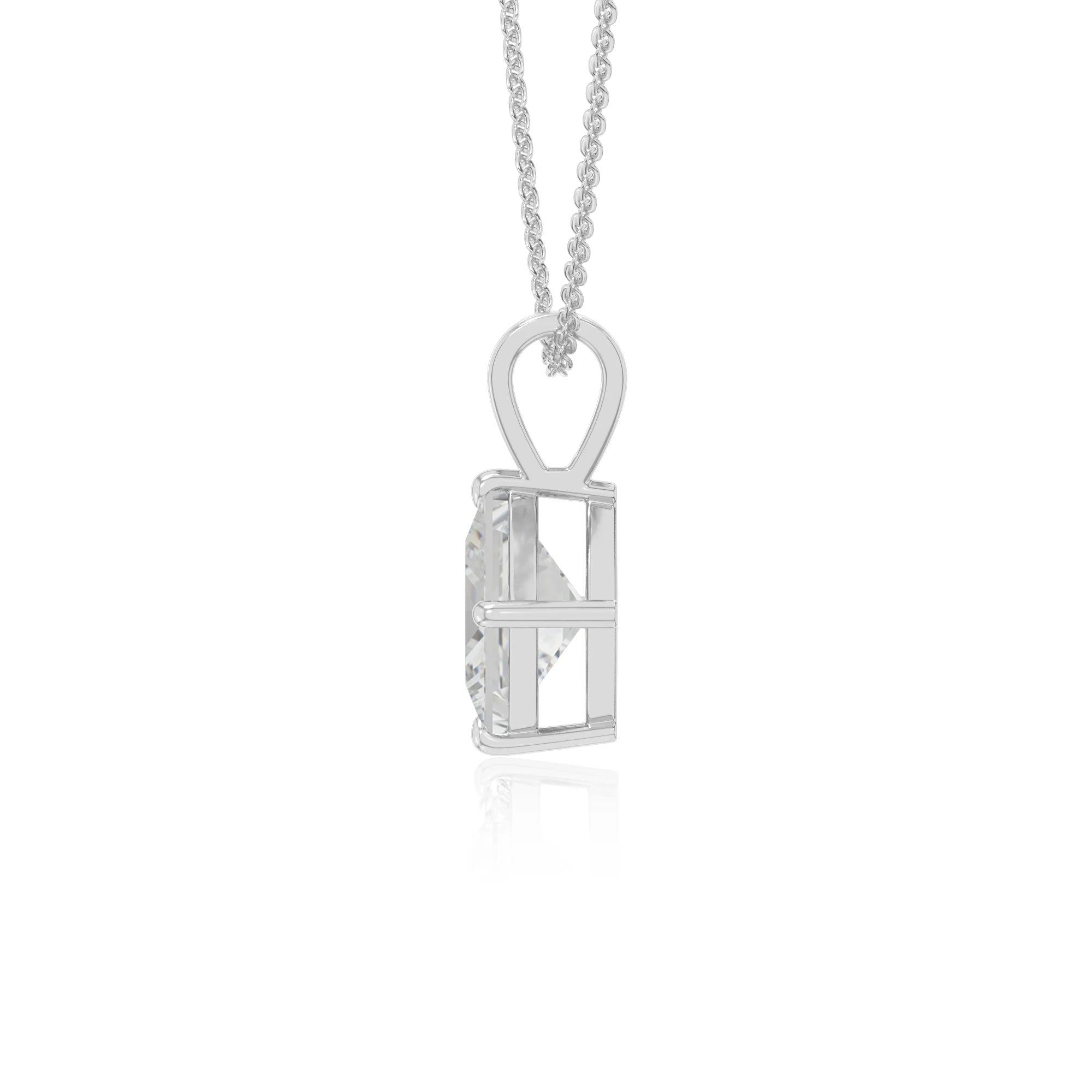 moissanite v-bale solitaire necklaces in sterling silver 