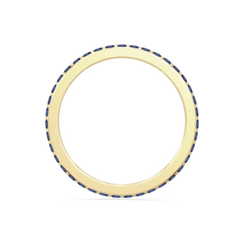 natural blue sapphire eternity band rings in yellow gold vermeil