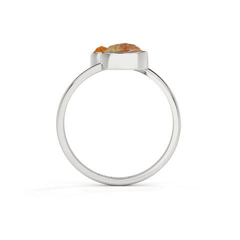 citrine rough shape stackable bezel-set ring