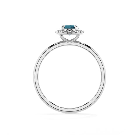 natural london blue topaz oval halo solitaire engagement ring