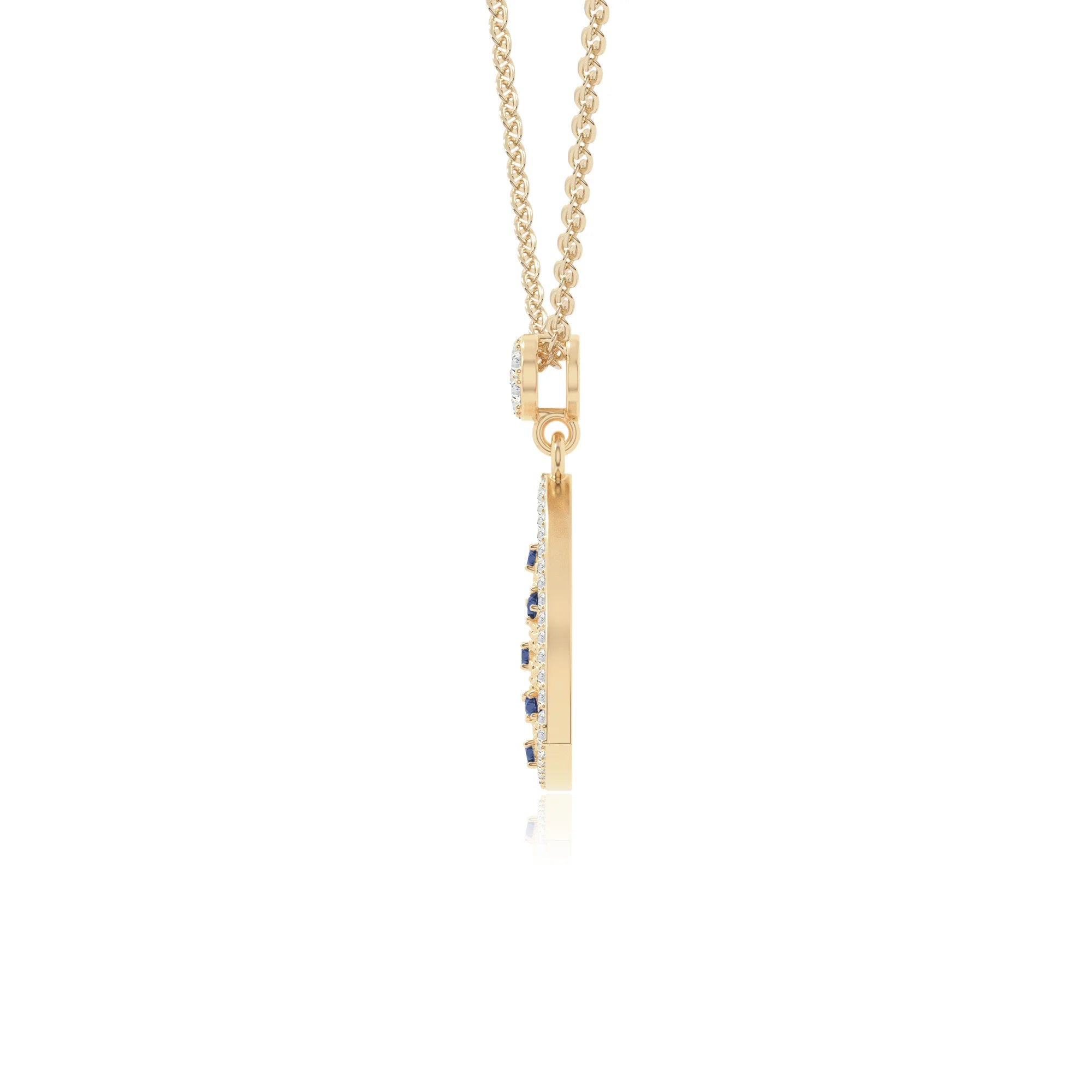 natural blue-sapphire infinity love knot necklaces in yellow gold vermeil 