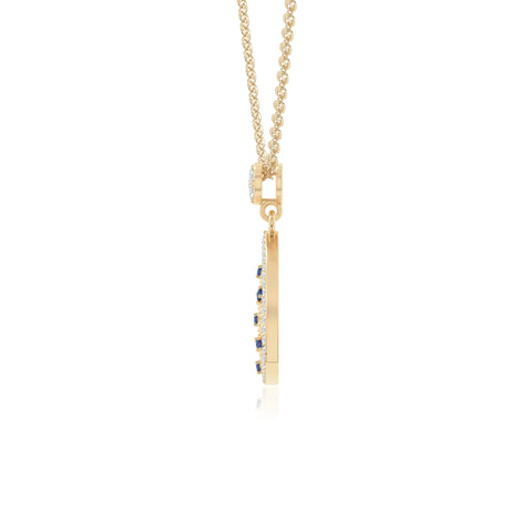 natural blue-sapphire infinity love knot necklaces in yellow gold vermeil 