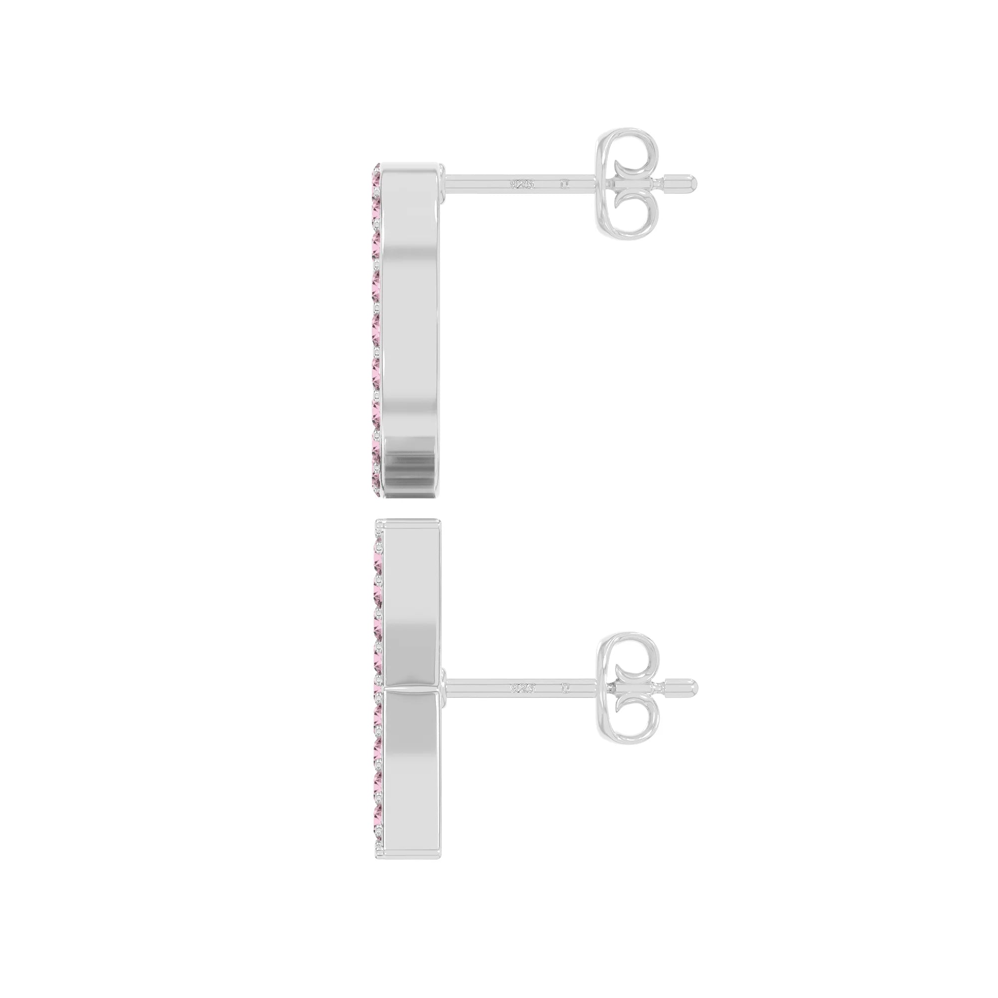 natural pink-tourmaline xo stud earrings in sterling silver 