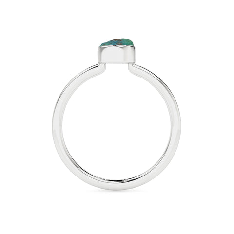 chrysocolla rough shape stackable bezel-set ring