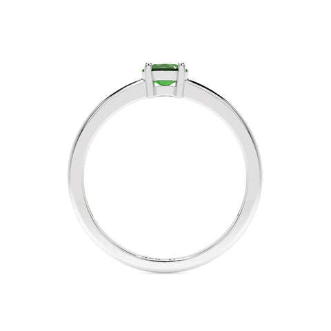 chrome diopside round cut stackable prong-set ring