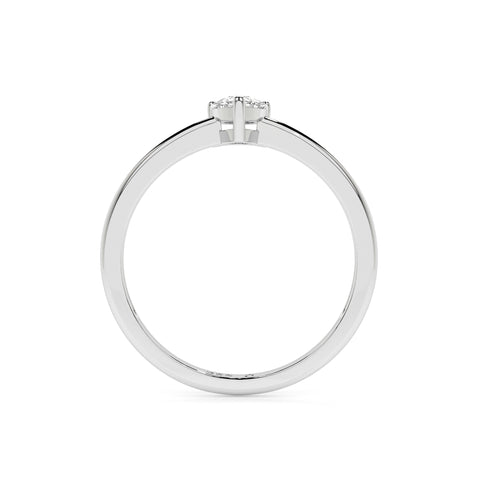 white topaz pear cut stackable prong-set ring