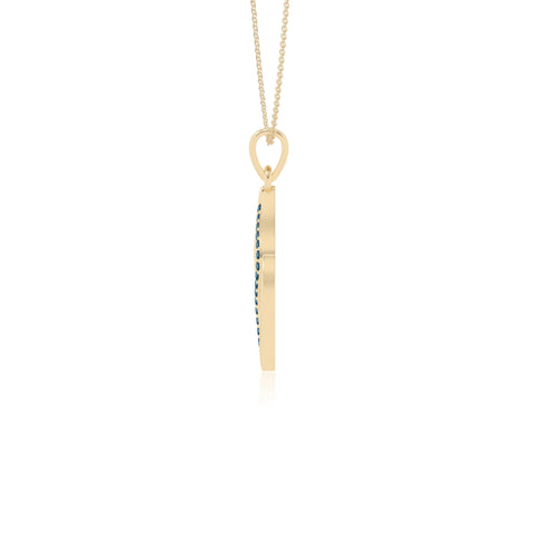 natural london-blue-topaz leaf necklaces in yellow gold vermeil 