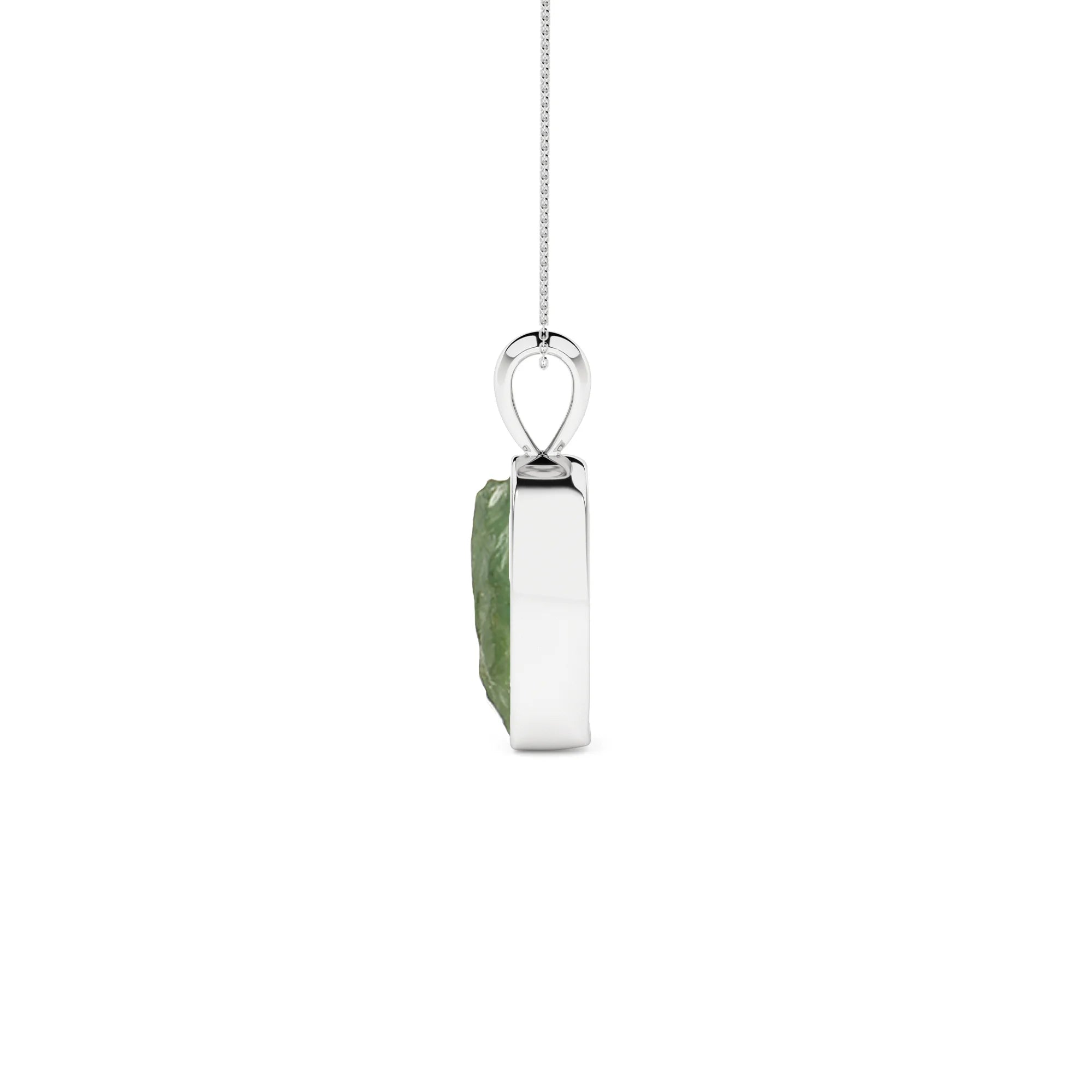 natural green-tourmaline rough shape pendant necklace