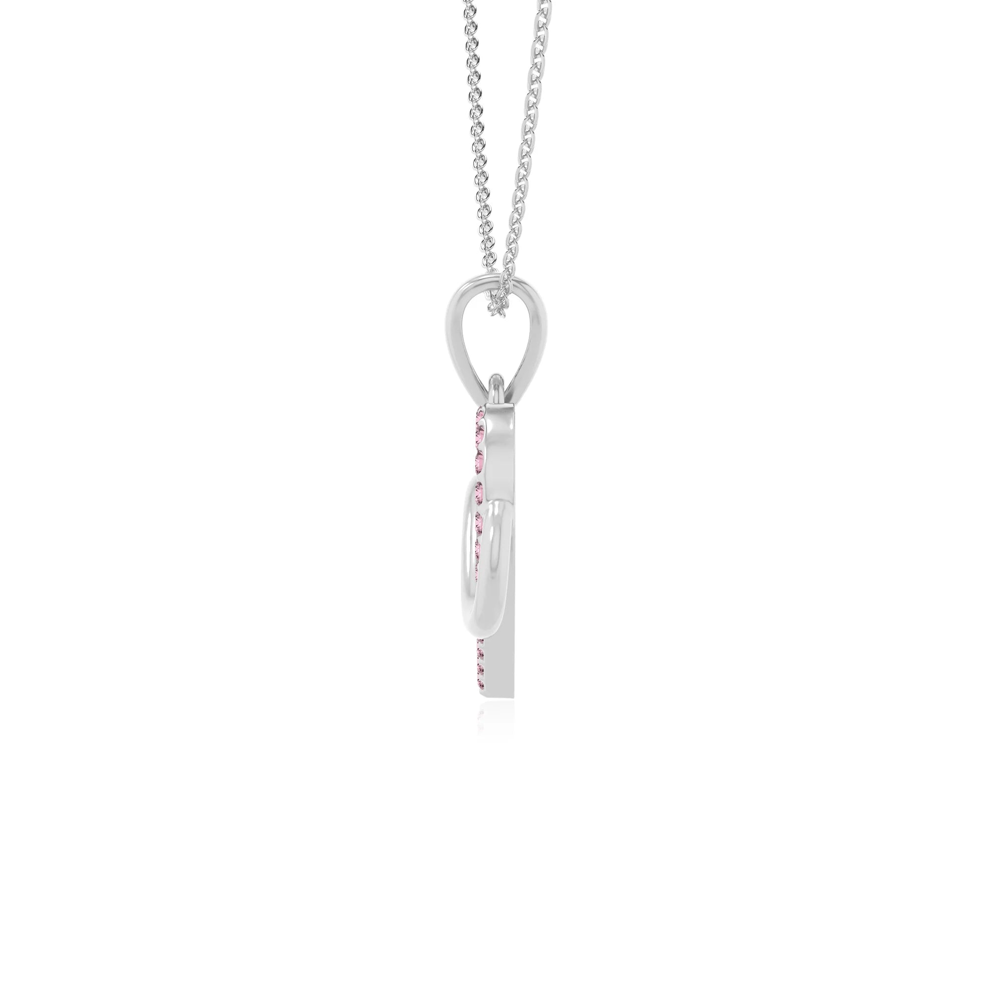 natural pink-tourmaline infinity heart necklaces in sterling silver 