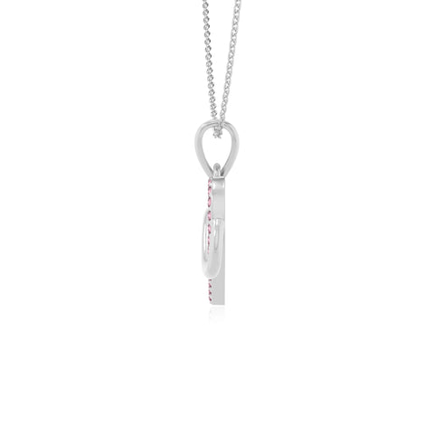 natural pink-tourmaline infinity heart necklaces in sterling silver 