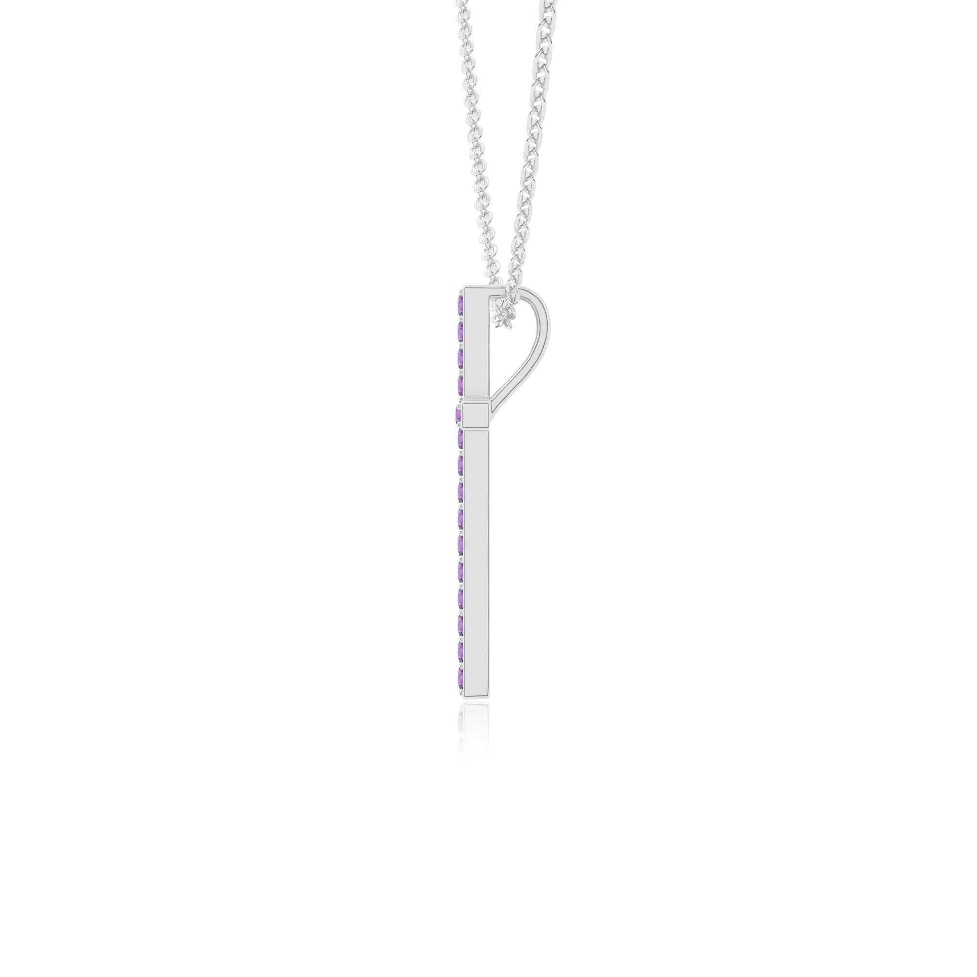 natural amethyst cross necklaces in sterling silver 
