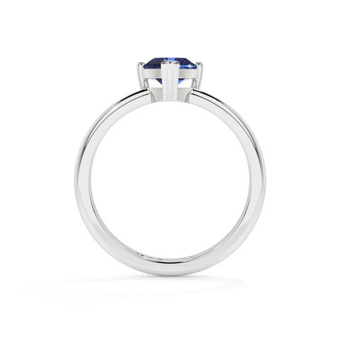 blue sapphire heart cut solitaire prong-set ring