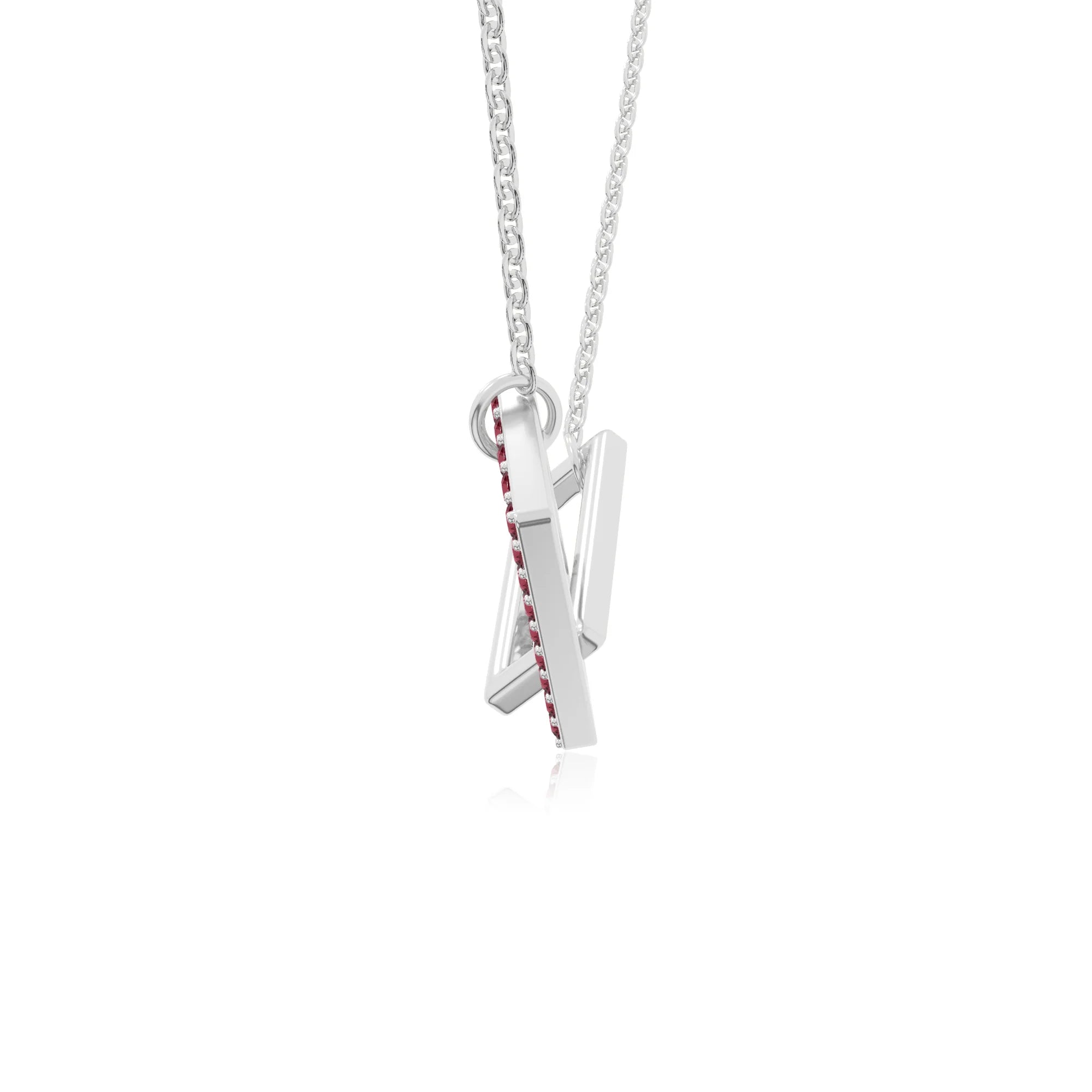 natural ruby interlock necklaces in sterling silver 